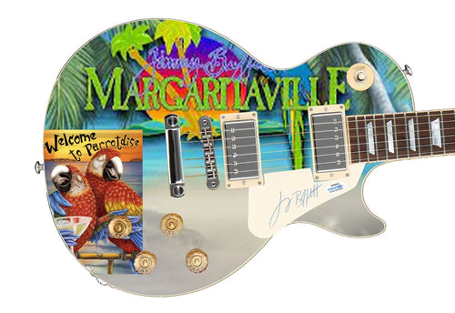 Jimmy Buffett Margaritaville Autographed Custom Photo Graphics Guitar ACOA