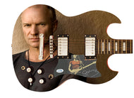 Sting Autographed Signed Custom Photo Graphics Guitar ACOA