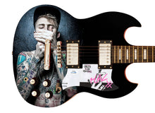 Load image into Gallery viewer, Machine Gun Kelly Tickets to My Downfall Autographed Signed Custom Photo Graphics Guitar ACOA
