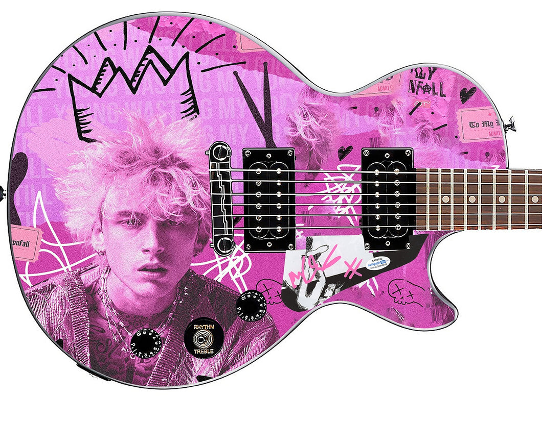 Machine Gun Kelly Signed Gibson Epiphone Les Paul Graphics Guitar ACOA