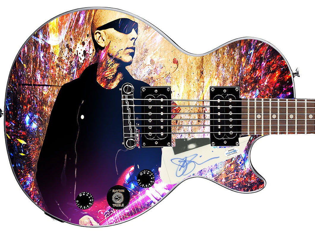 Joe Satriani Autographed Gibson Epiphone Les Paul Photo Graphics Guitar ACOA