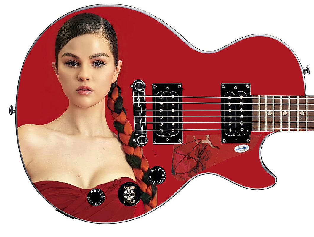 Selena Gomez Autographed Gibson Epiphone Les Paul Photo Graphics Guitar ACOA