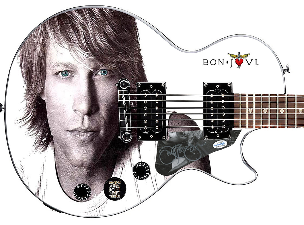 Jon Bon Jovi Autographed Gibson Epiphone Les Paul Photo Graphics Guitar ACOA
