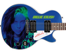 Load image into Gallery viewer, Billie Eilish Signed Gibson Epiphone Les Paul Photo Graphics Guitar ACOA
