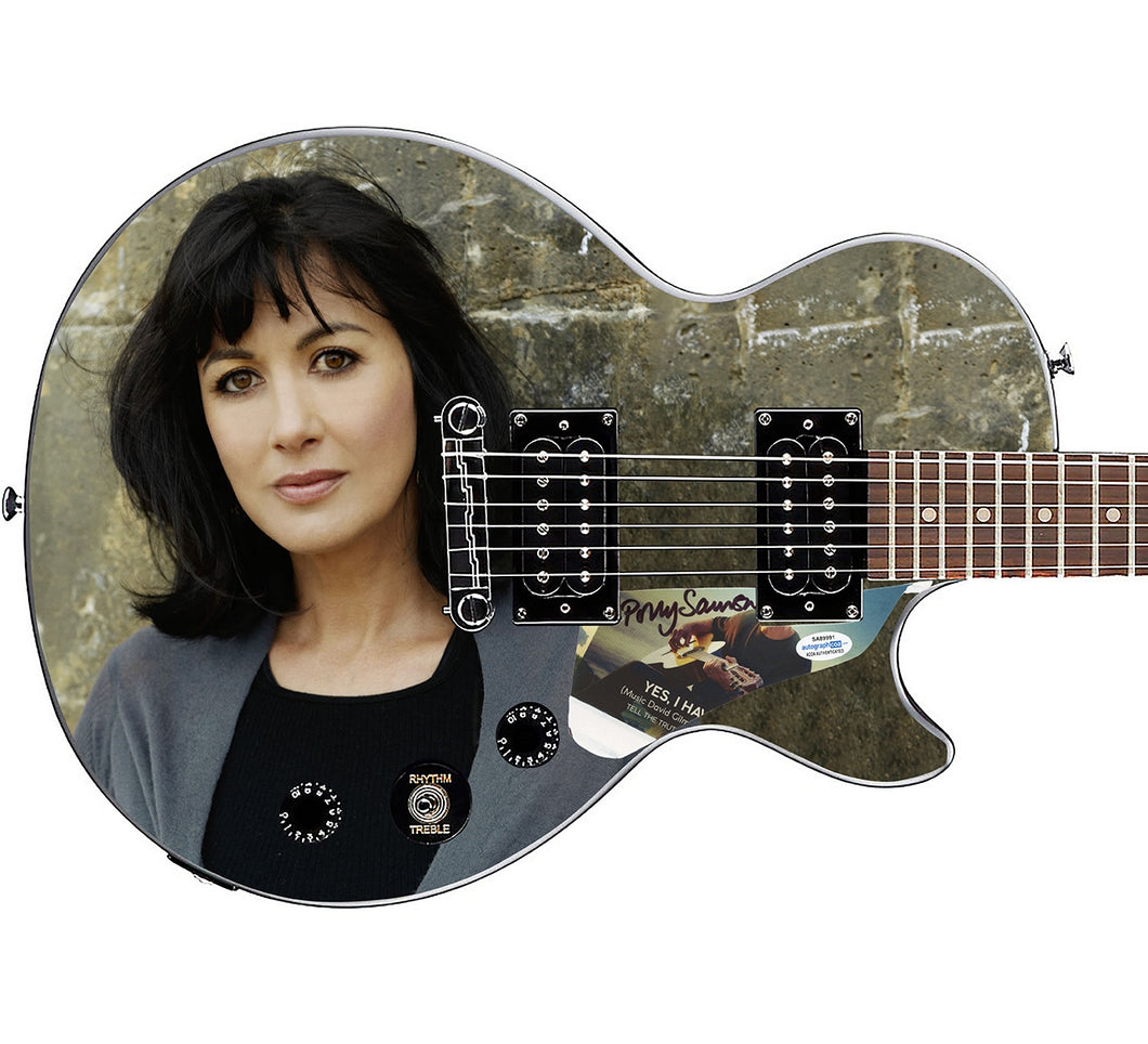 Polly Samson Autographed Gibson Epiphone Les Paul Photo Graphics Guitar ACOA