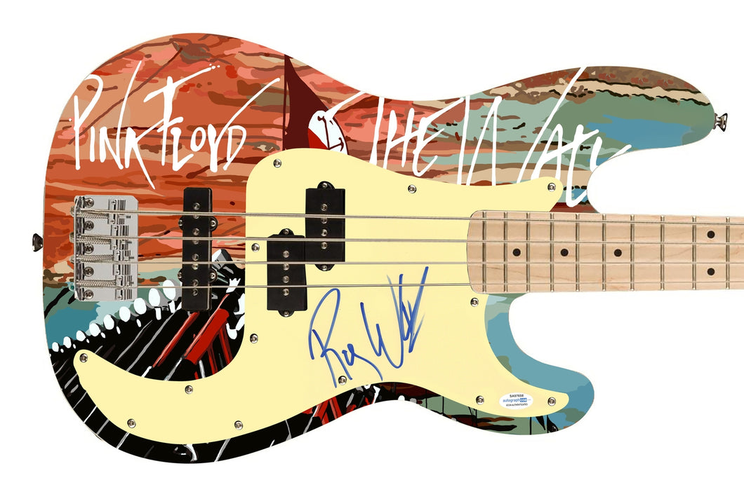 Pink Floyd Roger Waters Signed The Wall LP Fender Graphics Bass Guitar