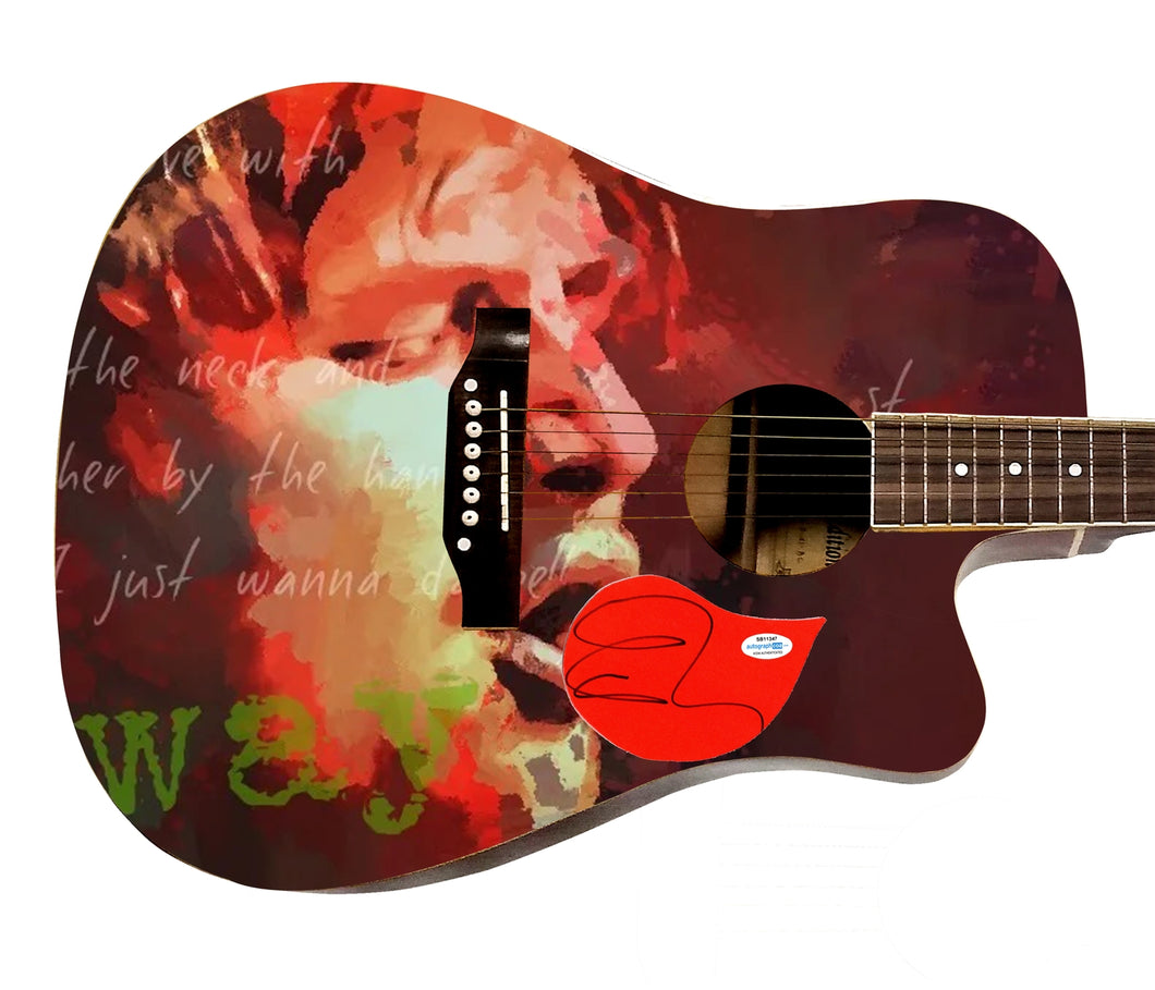 Ed Sheeran Autographed Signed Custom Graphics Photo Guitar