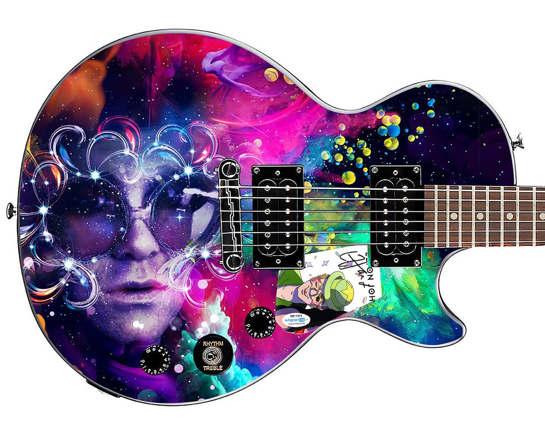 Elton John Trippy Autographed Custom Graphics Gibson Epiphone Guitar