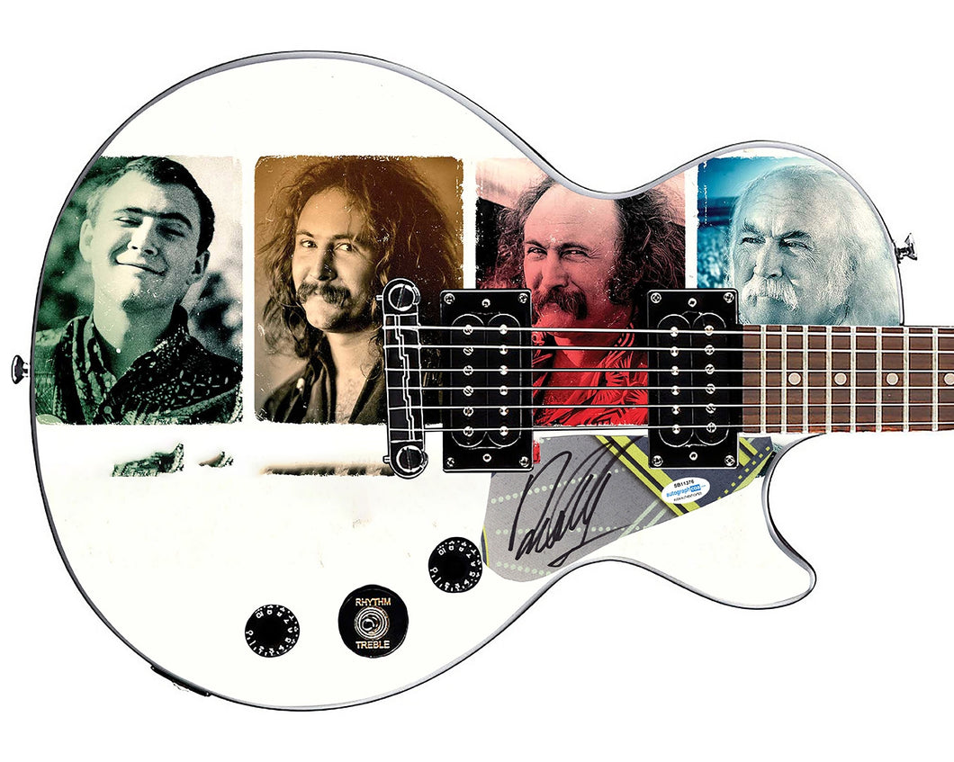 David Crosby Collage Autographed Custom Graphics Gibson Epiphone Guitar