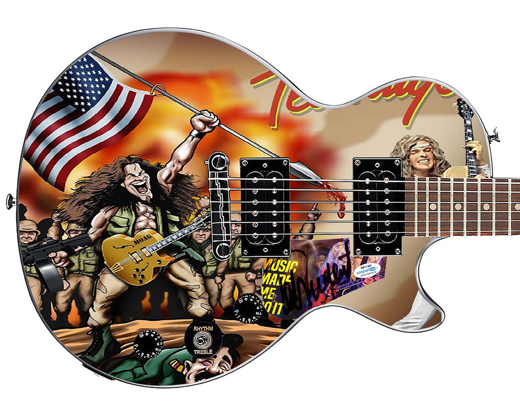 Ted Nugent USA Flag Autographed Custom Graphics Gibson Epiphone Guitar