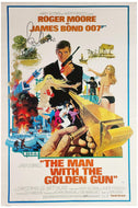 Roger Moore Autographed James Bond The Man With the Golden Gun Poster
