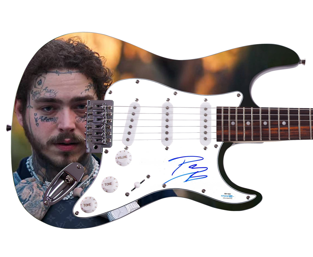 Post Malone Autographed Signed Custom Graphics Guitar