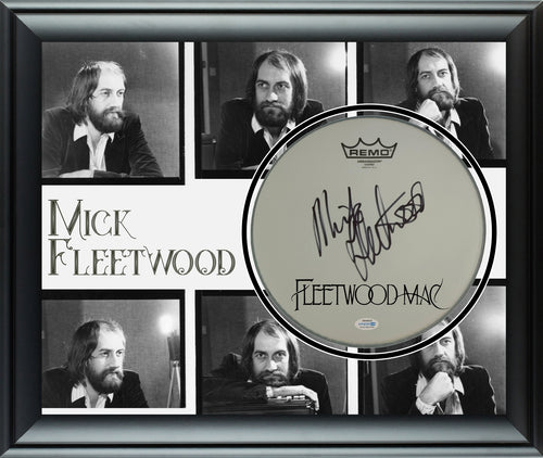 Fleetwood Mac Mick Autographed Custom Framed Drum Head Drumhead Display