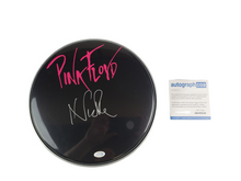 Load image into Gallery viewer, Pink Floyd Nick Mason Autographed Custom Framed Drum Head Drumhead Display ACOA
