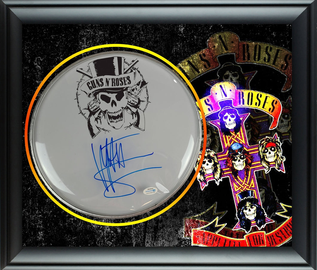 Guns N Roses Matt Sorum Signed Custom Framed Drum Head Drumhead Display