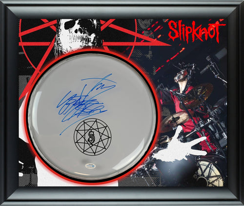 Slipknot Jay Weinberg Autographed Custom Framed Drum Head Drumhead Display