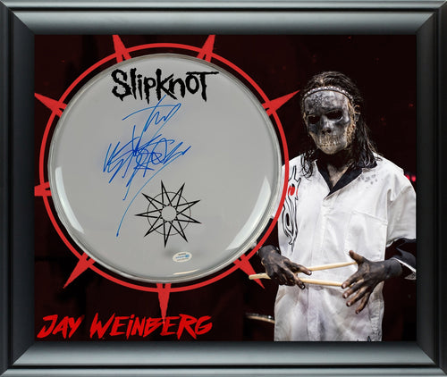 Slipknot Jay Weinberg Autographed Custom Framed Drum Head Drumhead Display