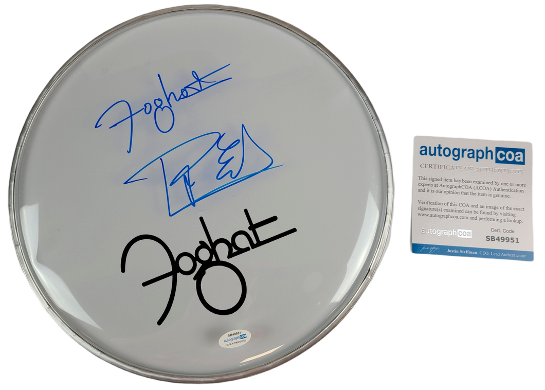 Foghat Roger Earl Autographed 12 Inch Clear Drum Head Drumhead