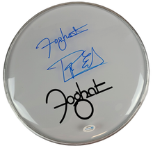 Load image into Gallery viewer, Foghat Roger Earl Autographed 12 Inch Clear Drum Head Drumhead ACOA
