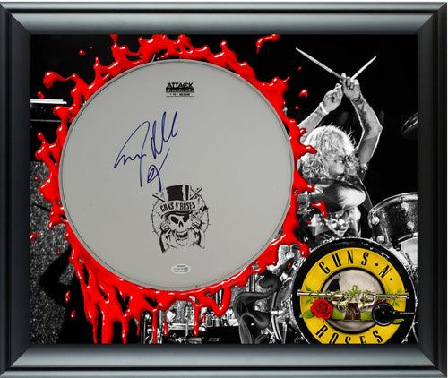 Guns N Roses Steven Adler Autographed Signed Custom Framed Drum Head Display