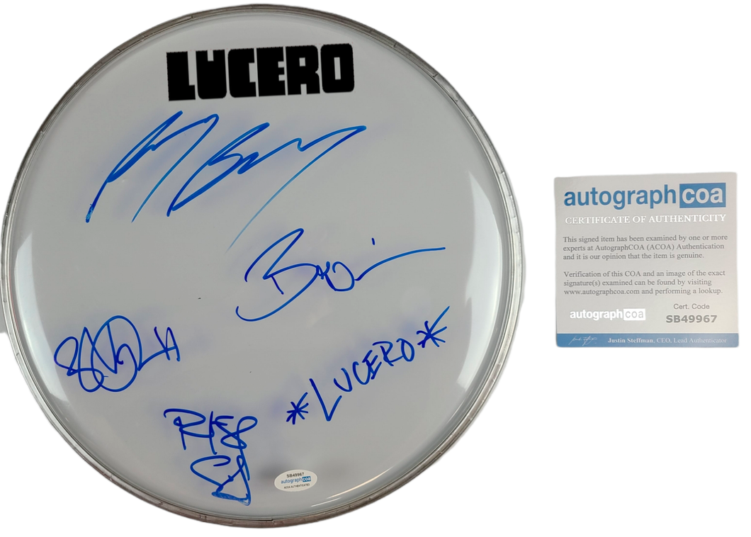 Lucero Autographed Singed 12 Inch Clear Drumhead Drum Head