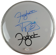 Load image into Gallery viewer, Foghat Roger Earl Autographed 12 Inch Clear Drum Head Drumhead
