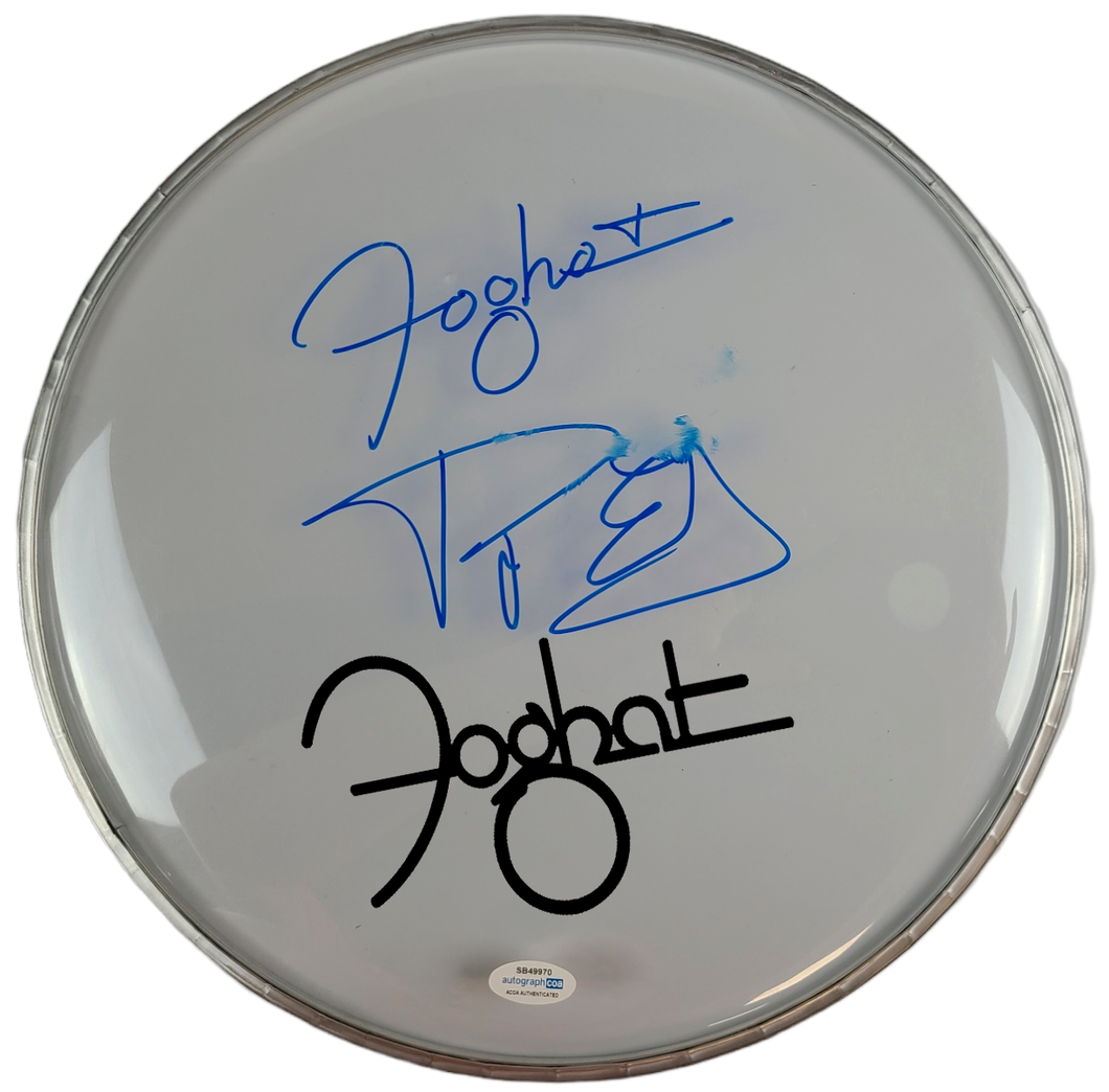 Foghat Roger Earl Autographed 12 Inch Clear Drum Head Drumhead