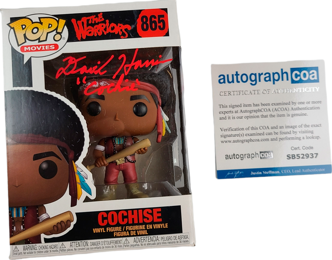 David Harris Cochise Autographed The Warriors Movie Funko Pop! Exact Proof