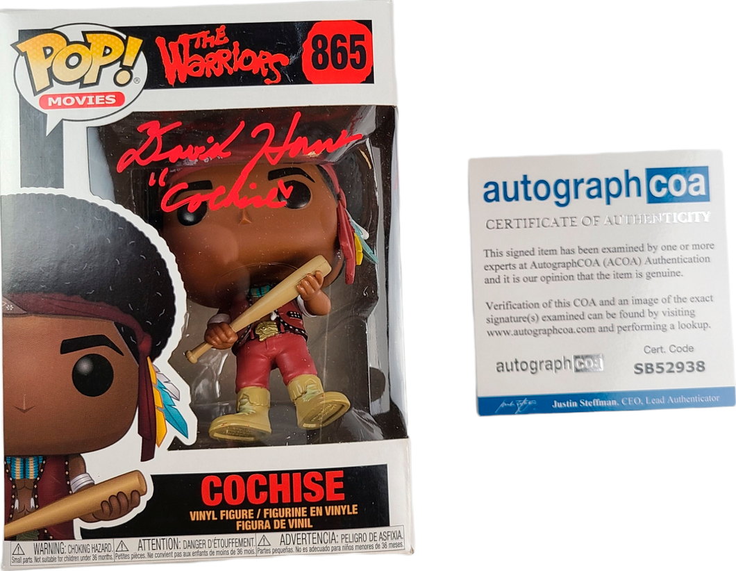 David Harris Cochise Autographed The Warriors Movie Funko Pop! Exact Proof