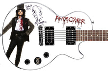 Load image into Gallery viewer, Alice Cooper Signed w Lyrics &amp; Sketch Photo Graphics Epiphone Guitar Exact Proof
