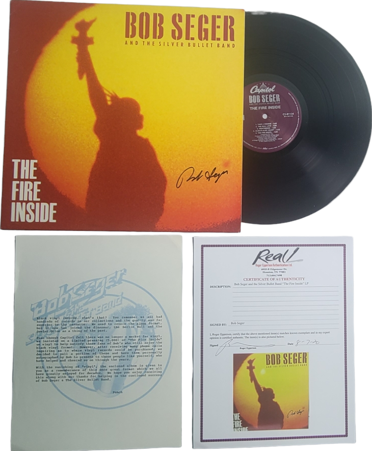 Bob Seger Autographed Signed Limited Ed #'d The Fire Inside Vinyl Album REAL