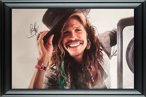 Aerosmith Steven Tyler Signed Huge Smile Framed 24x36 Canvas Photo Print