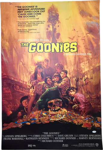 Jeff Cohen Autographed The Goonies Chunk 27x40 Movie Poster