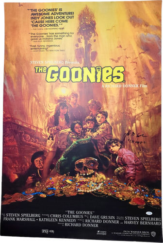 Jeff Cohen Autographed The Goonies Chunk 27x40 Movie Poster