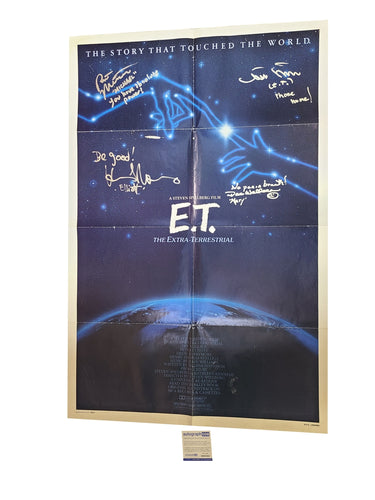 E.T. The Extra Terrestrial Cast Signed Original Poster w Quotes Exact Proof