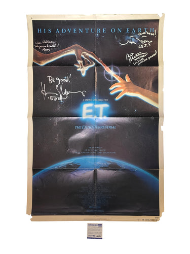 E.T. The Extra Terrestrial Cast Signed Original Poster w Quotes Exact Proof