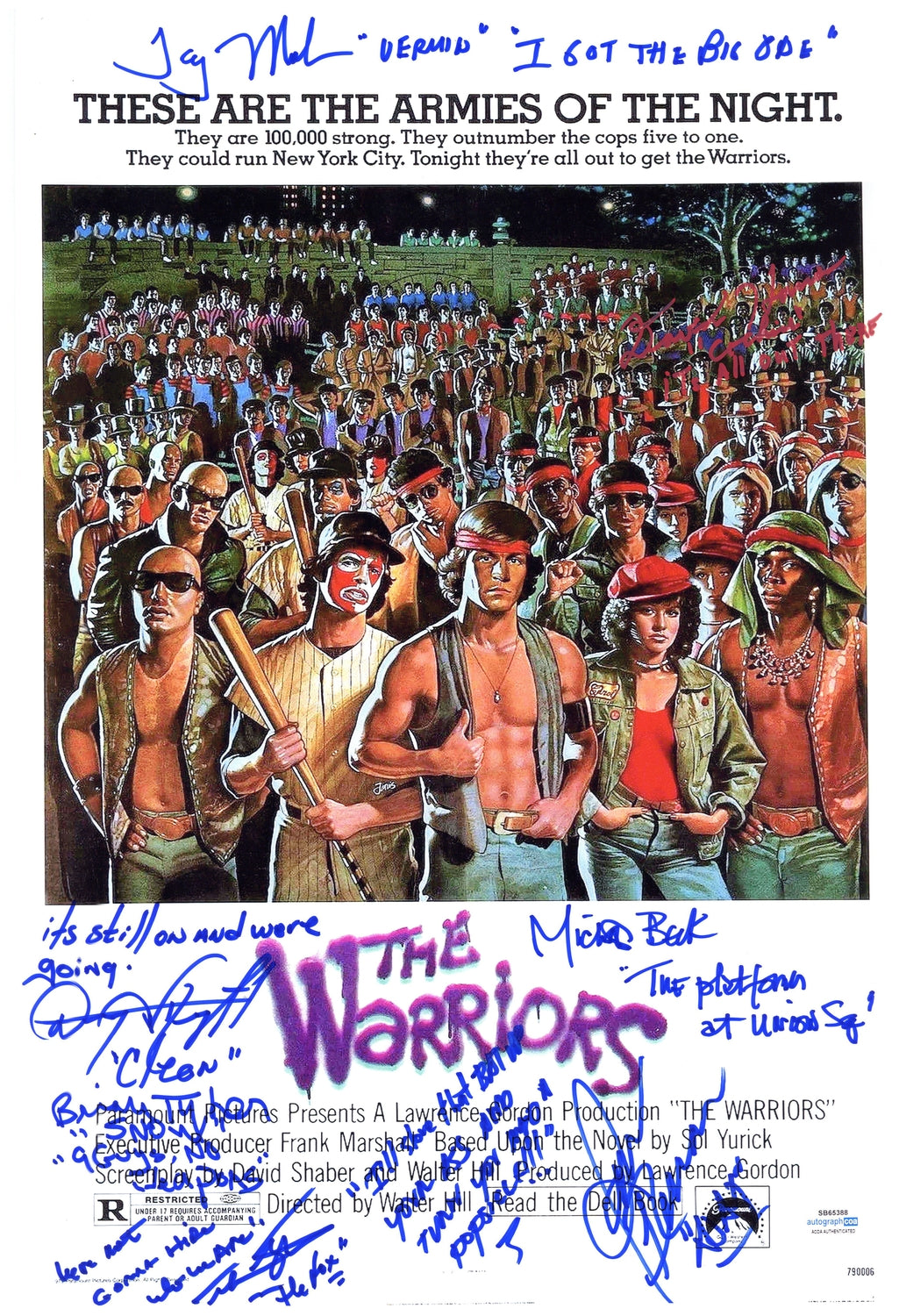 The Warriors Cast Autographed w Movie Quotes 12x18 Poster Photo Exact Proof