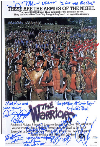 The Warriors Cast Autographed w Movie Quotes 12x18 Poster Photo Exact Proof