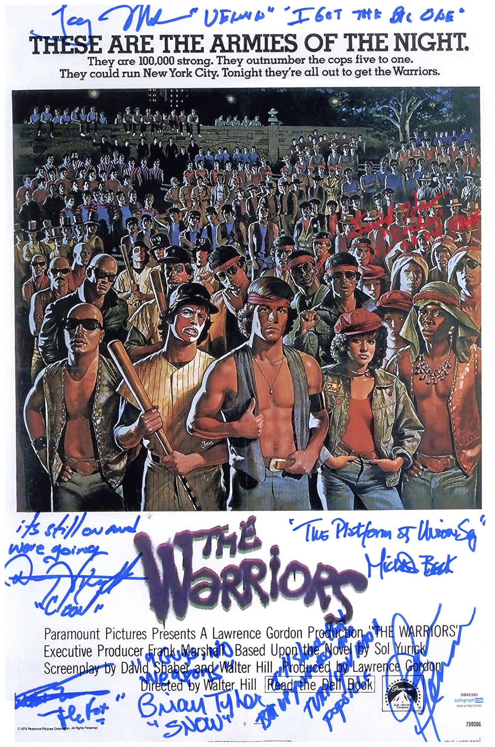 The Warriors Cast Autographed w Movie Quotes 12x18 Poster Photo Exact Proof