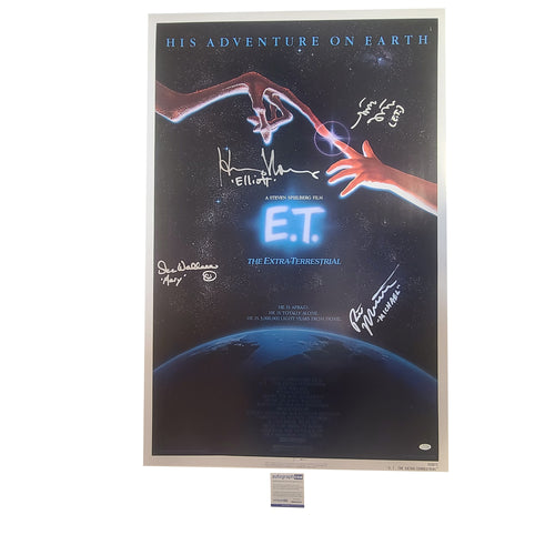 E.T. The Extra Terrestrial Cast Signed 27x41 Movie Poster Exact Proof