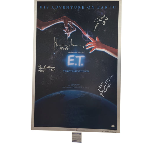 E.T. The Extra Terrestrial Cast Signed 27x41 Movie Poster Exact Proof