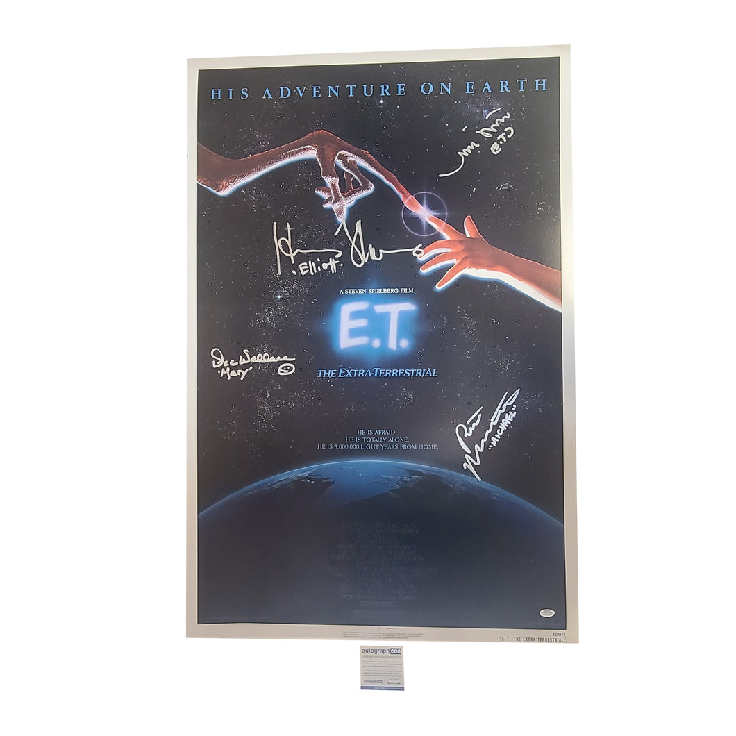 E.T. The Extra Terrestrial Cast Signed 27x41 Movie Poster Exact Proof