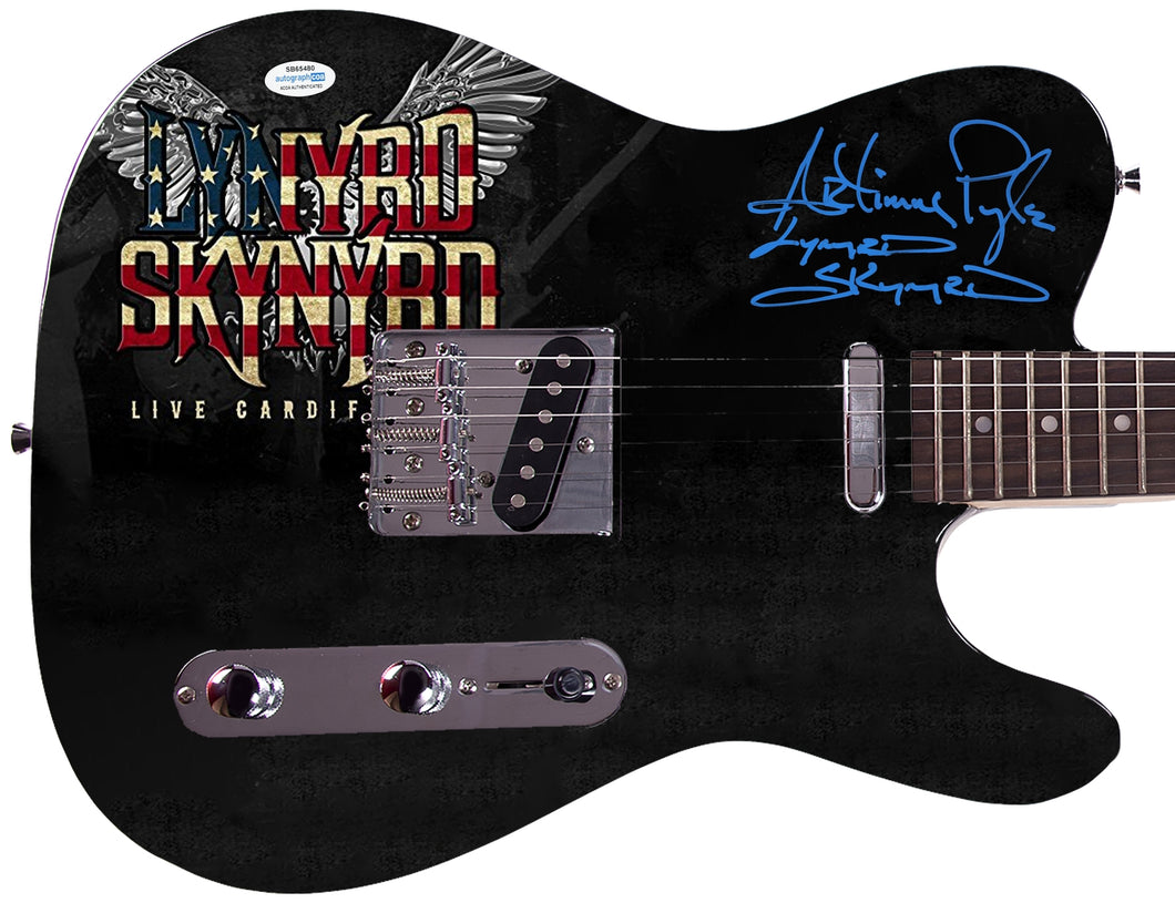 Lynyrd Skynyrd Artimus Pyle Autographed Photo Graphics Guitar Exact Proof