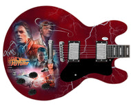 Michael J. Fox Autographed Back To The Future Photo Graphics Guitar