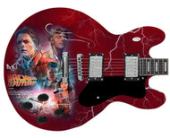 Michael J. Fox Autographed Back To The Future Photo Graphics Guitar