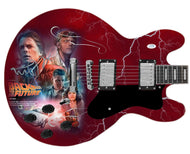 Michael J. Fox Autographed Back To The Future Photo Graphics Guitar