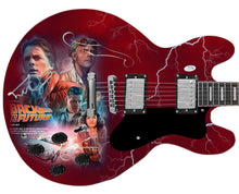 Load image into Gallery viewer, Michael J. Fox Autographed Back To The Future Photo Graphics Guitar
