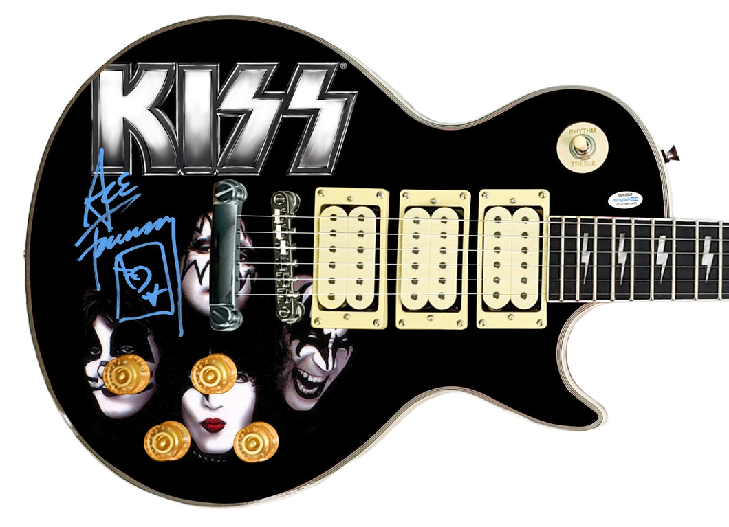 KISS Ace Frehley Autographed Custom Graphics Photo Guitar Exact Video Proof
