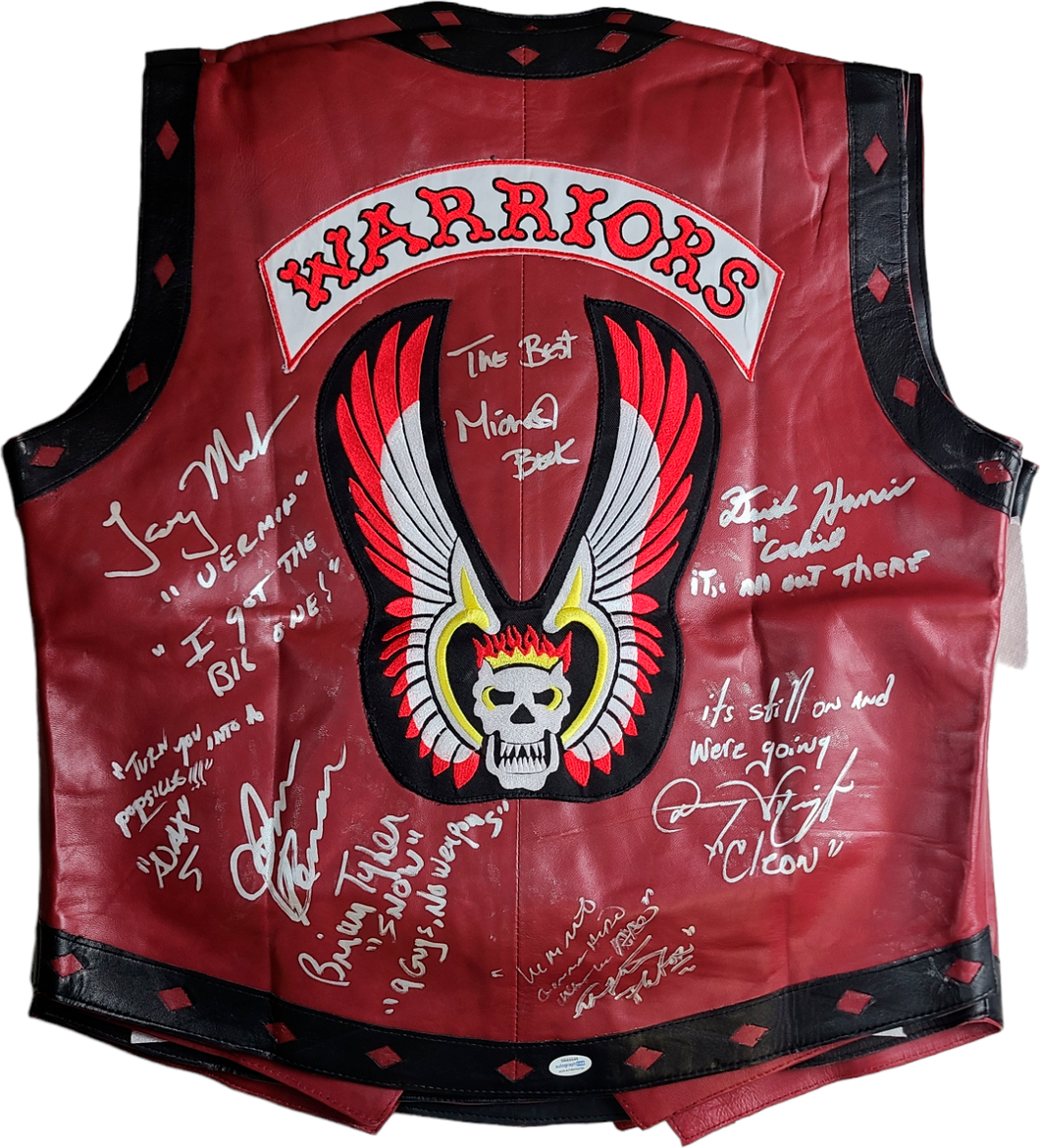 The Warriors Movie Cast Autographed Leather Vest w Quotes Exact Proof