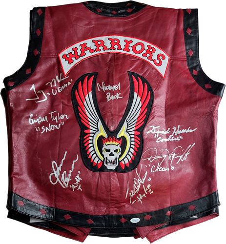 The Warriors Movie Cast Autographed Leather Vest Exact Proof